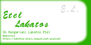 etel lakatos business card